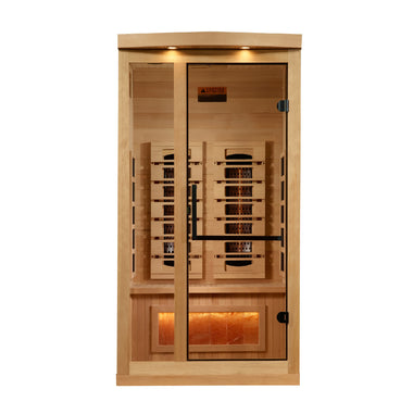 Golden Designs 1-2 Person Full Spectrum Infrared Sauna with Himalayan Salt Bar | GDI-8010-03
