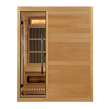 Golden Designs "Soria" 3-Person Full Spectrum Indoor Hybrid Sauna with Harvia Stove
