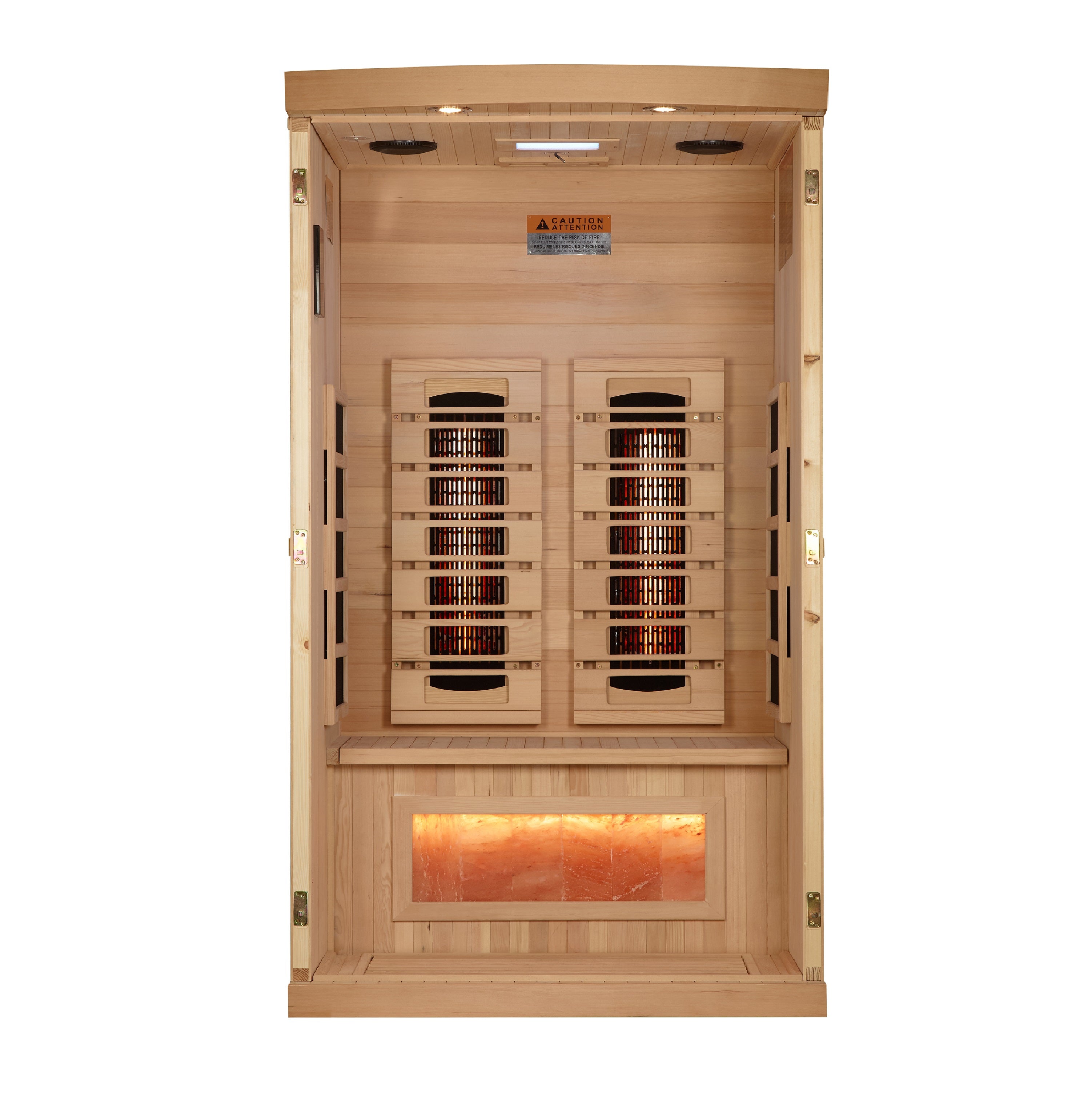 Golden Designs 1-2 Person Full Spectrum Infrared Sauna with Himalayan Salt Bar | GDI-8010-03