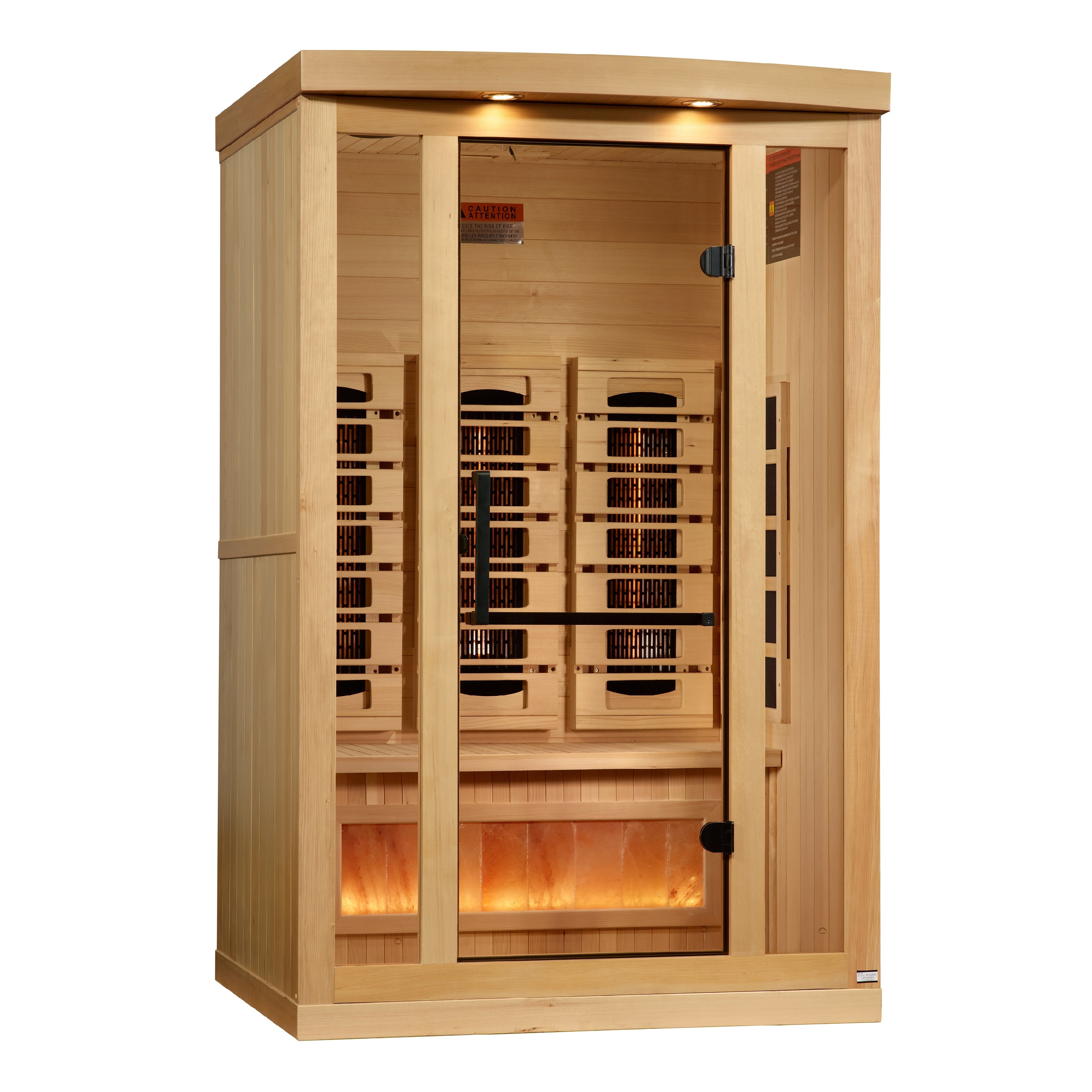 Golden Designs 2-Person Full Spectrum Infrared Sauna with Himalayan Salt Bar | GDI-8020-03