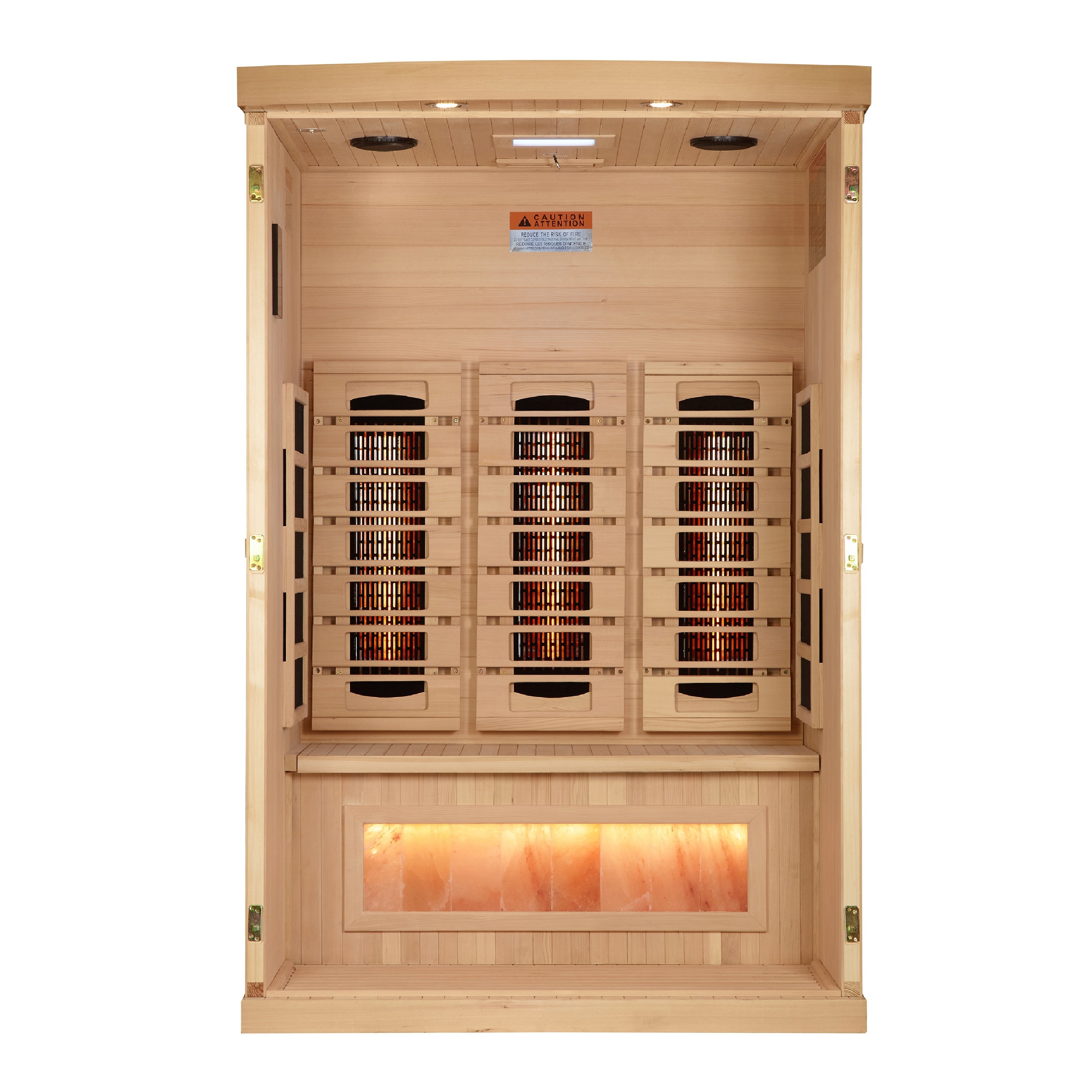 Golden Designs 2-Person Full Spectrum Infrared Sauna with Himalayan Salt Bar | GDI-8020-03