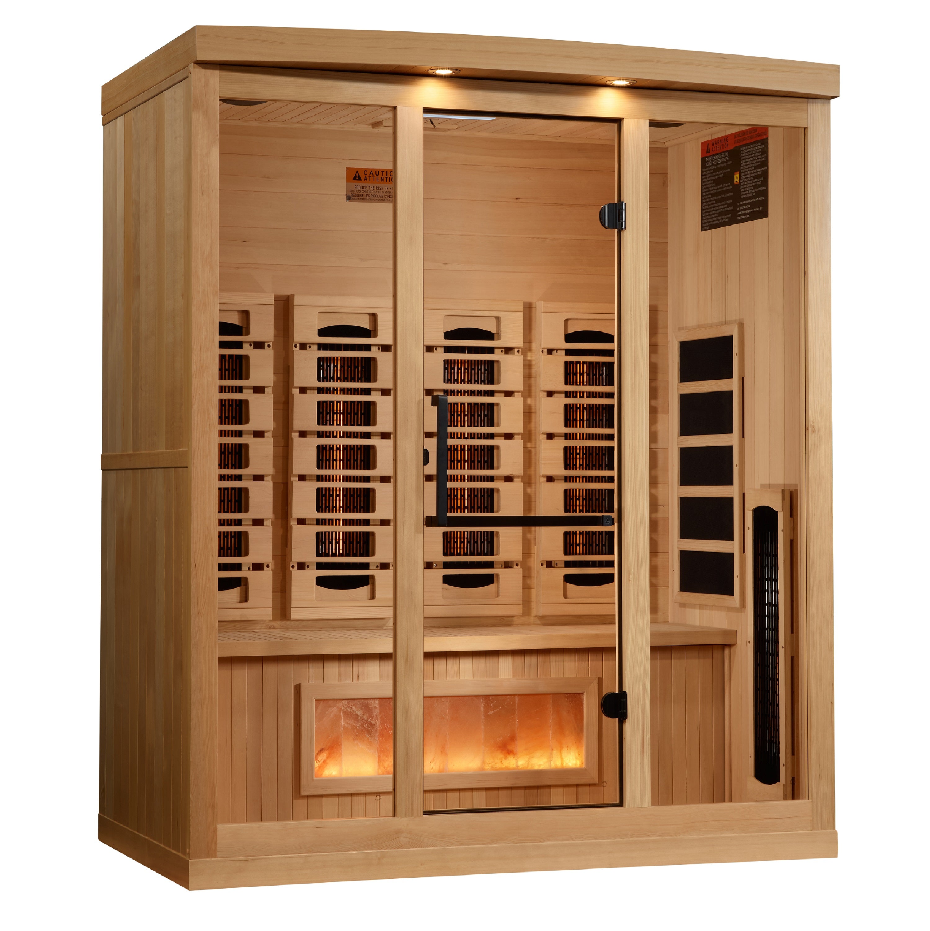 Golden Designs 4-Person Full Spectrum Infrared Sauna with Himalayan Salt Bar | GDI-8040-03