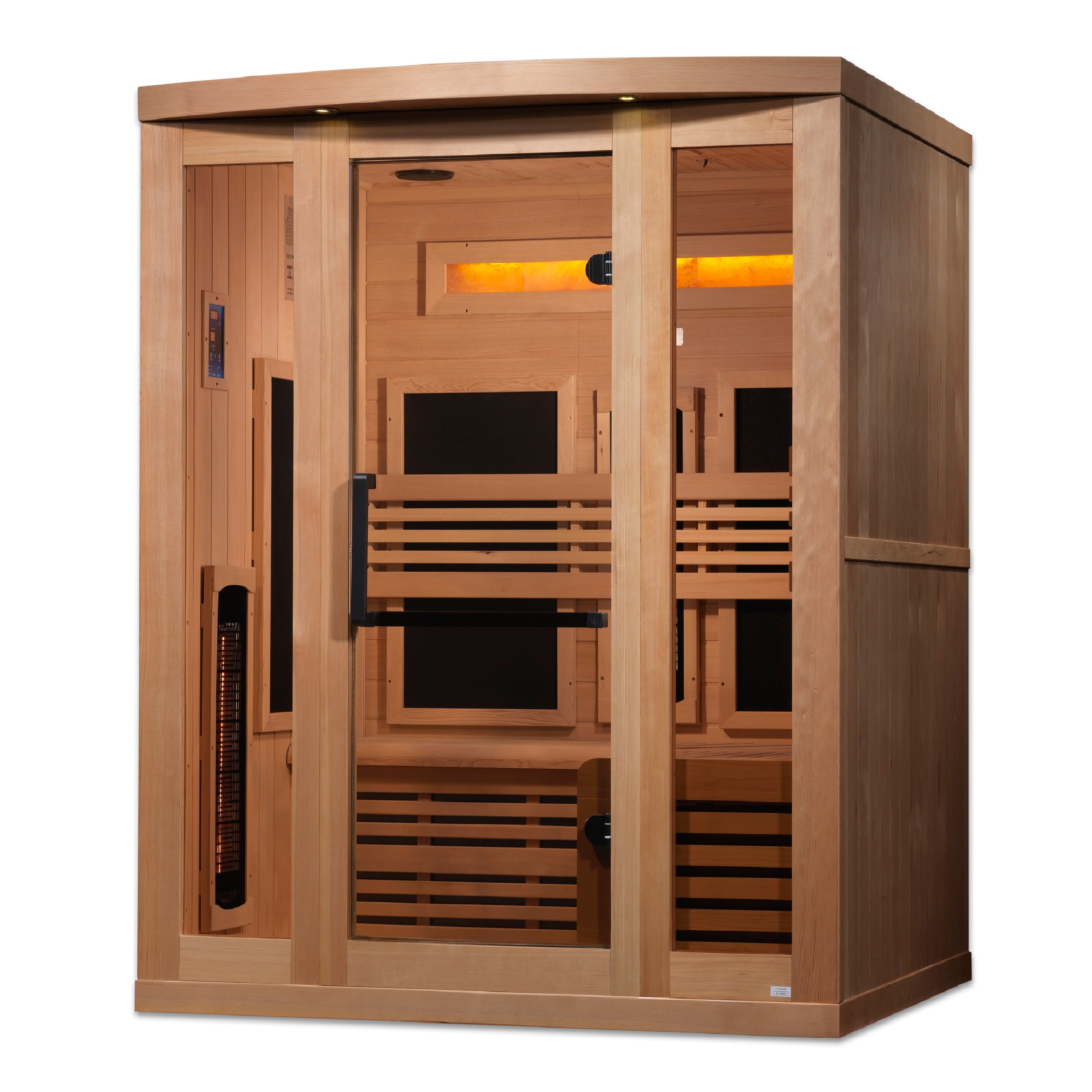 Golden Designs 3-Person Full Spectrum Infrared Sauna with Himalayan Salt Bar | GDI-8230-01