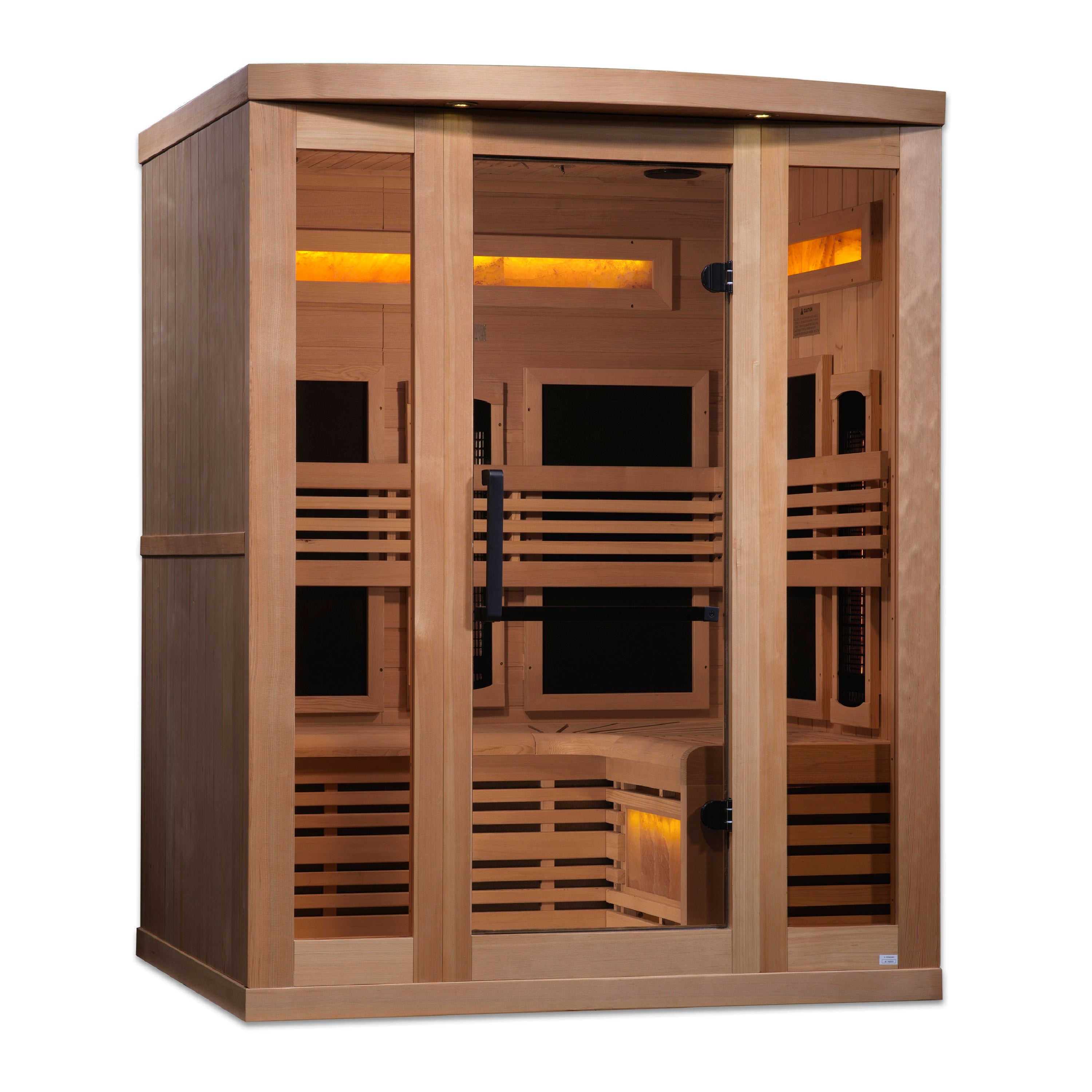Golden Designs 3-Person Full Spectrum Infrared Sauna with Himalayan Salt Bar | GDI-8230-01