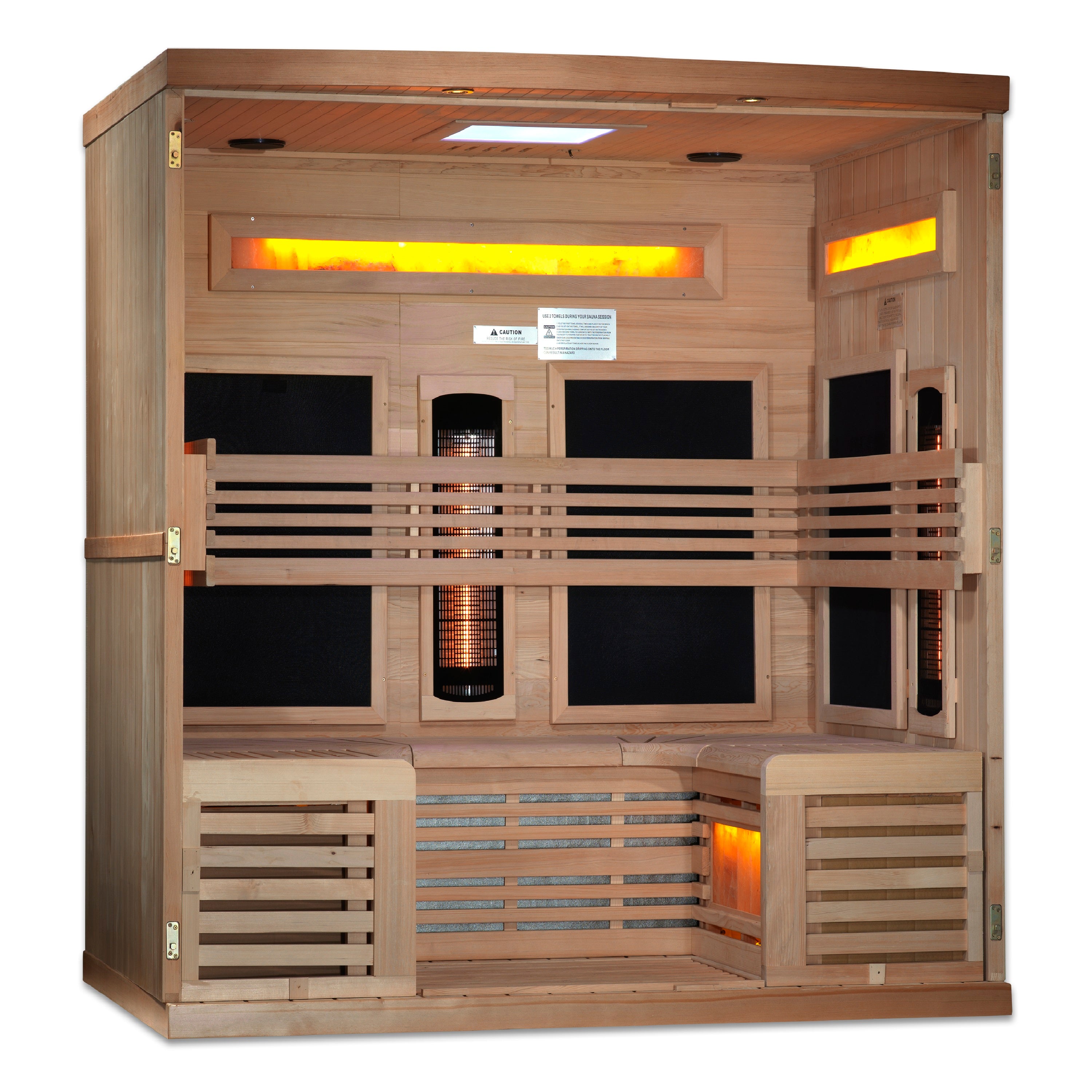 Golden Designs 6-Person Full Spectrum Infrared Sauna with Himalayan Salt Bar | GDI-8260-01