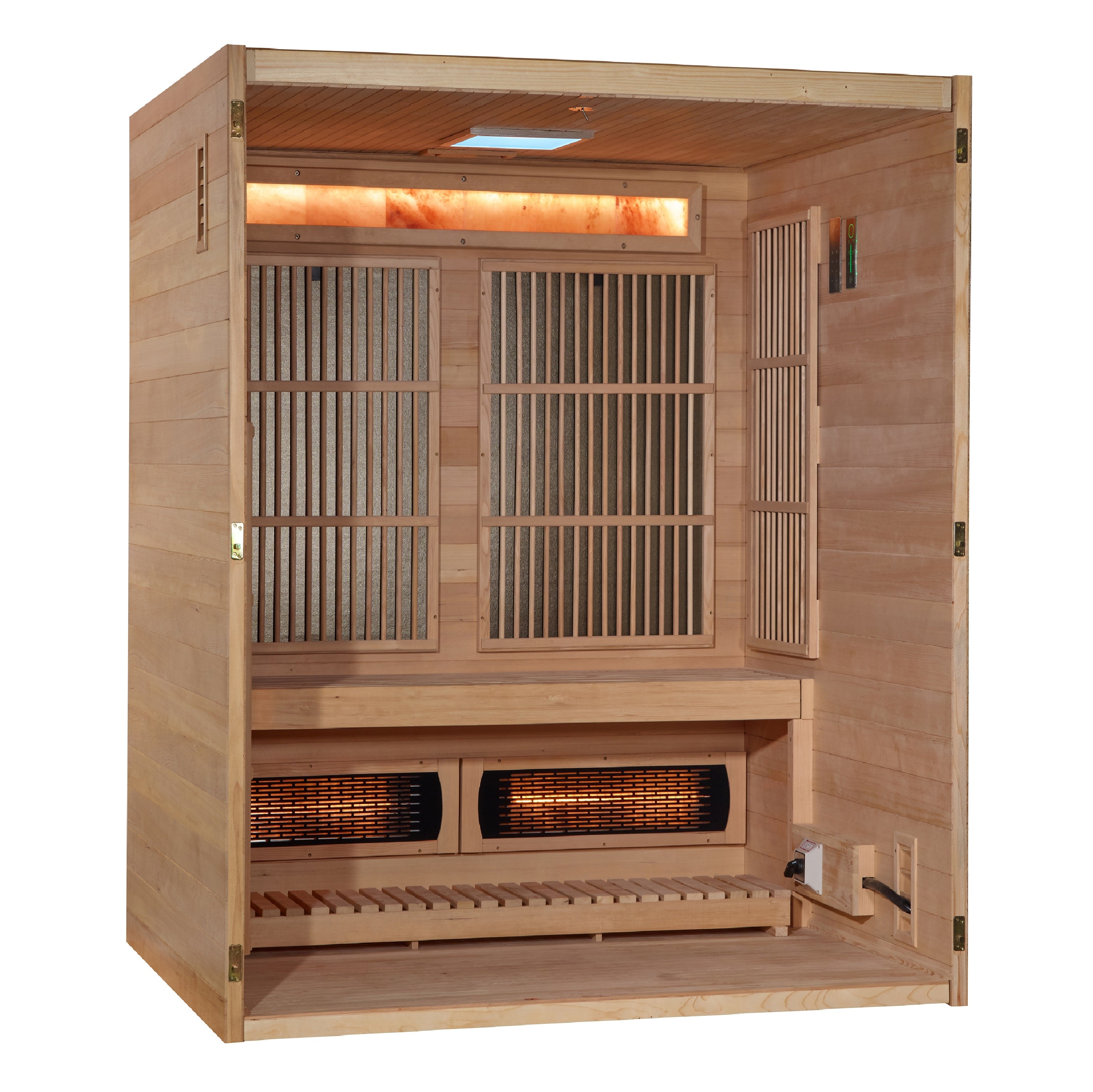 Golden Designs "Soria" 3-Person Full Spectrum Indoor Hybrid Sauna with Harvia Stove