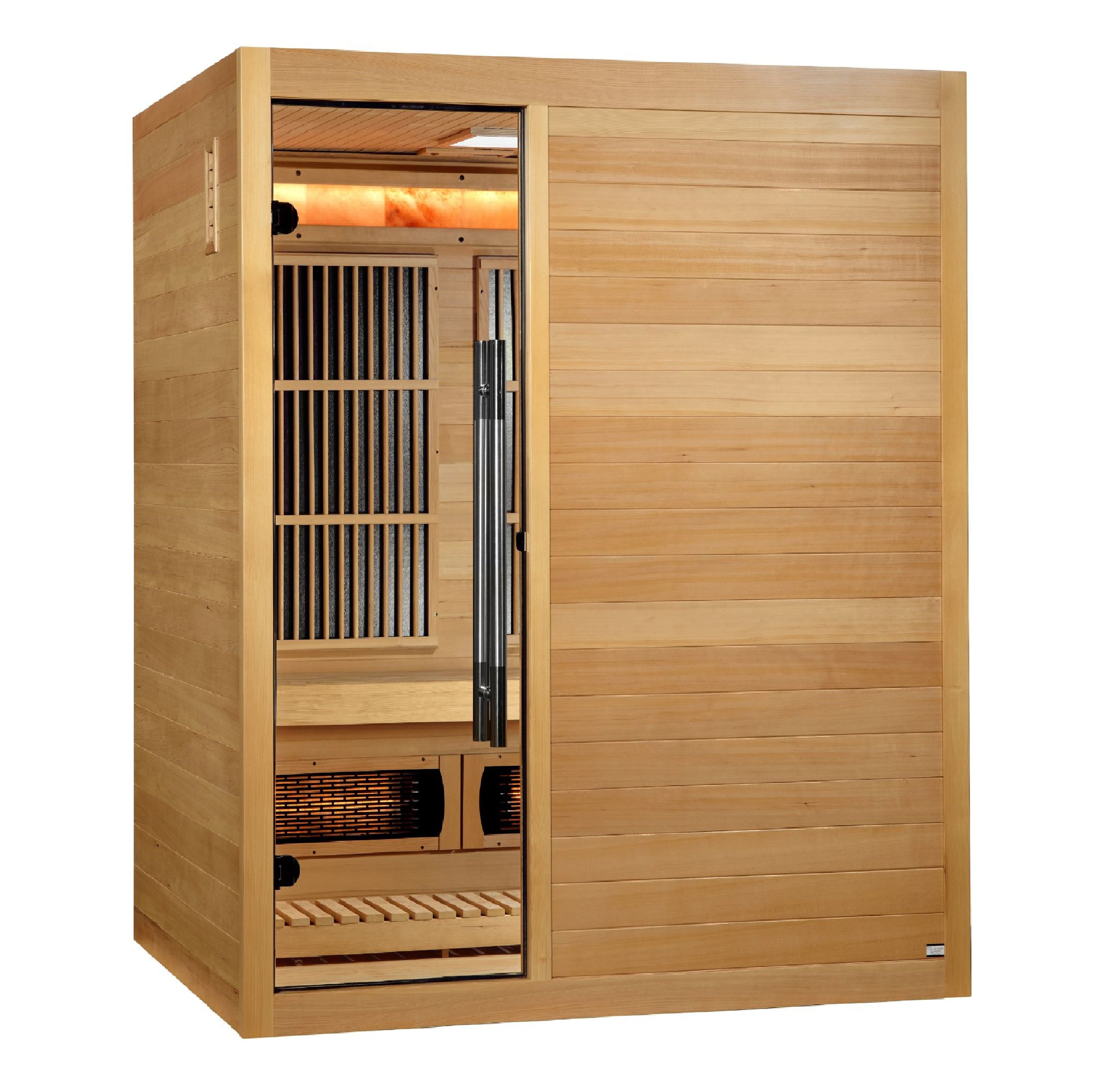 Golden Designs "Soria" 3-Person Full Spectrum Indoor Hybrid Sauna with Harvia Stove