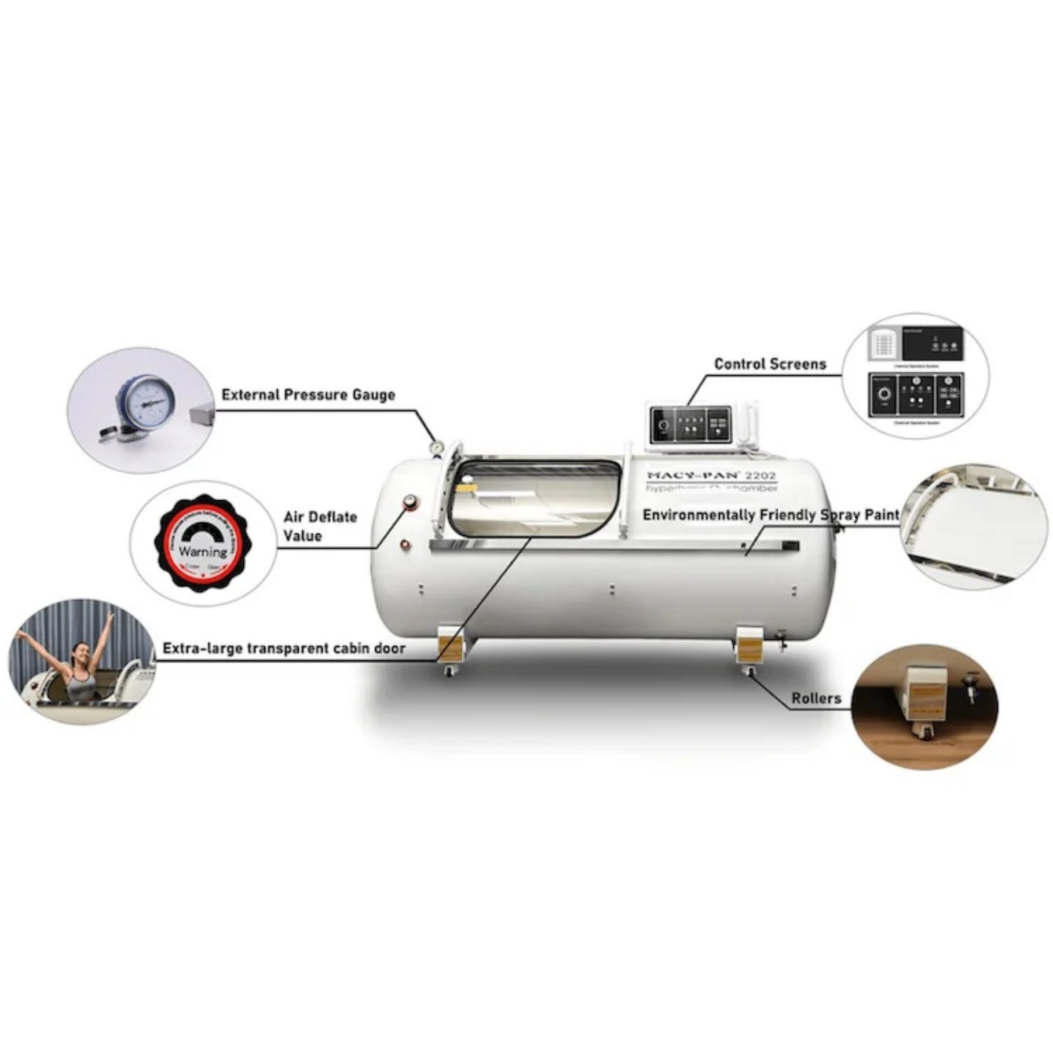 Macy-Pan HP2202-90 2.0 ATA Hard Shell Hyperbaric Chamber